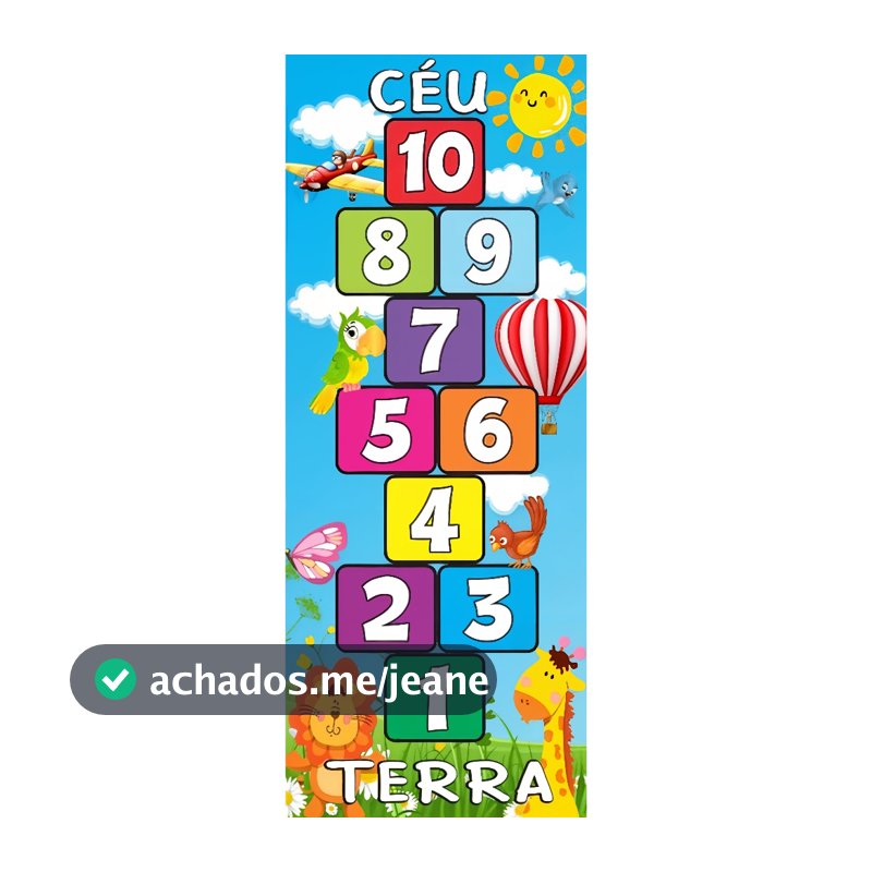 Tapete de chão Amarelinha Pedagógico Infantil Brincadeira 70 X 200 cm AMARELINHA