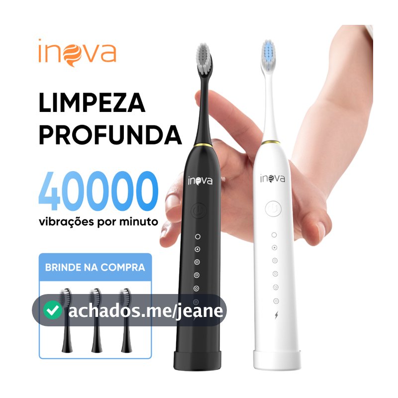 INOVA Escova De Dentes Elétrica Ultrassônica Limpeza Com 4 Cabeças Profissional Inteligente Sônica IPX7 À Prova D'água