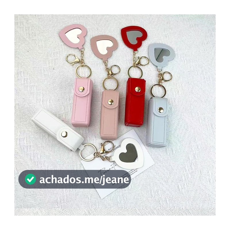Chaveiro De Bolsa De Batom Portátil Com Espelho mini Pingente De Armazenamento Presente