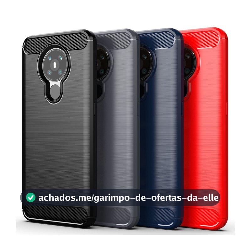 Para Nokia 5.3 8.3 Capa À Prova De Choque De Fibra De Carbono Texturizada Escovada Macia