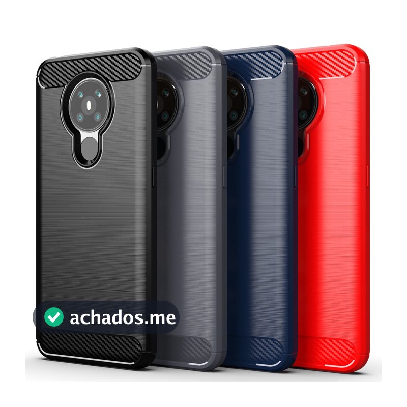 Para Nokia 5.3 8.3 Capa À Prova De Choque De Fibra De Carbono Texturizada Escovada Macia