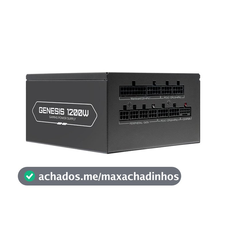 Fonte Pichau Genesis, 1200W, PCIe 5.0, Full Modular, Cybenetics Platinum, Preto, PG-G1200-BK01