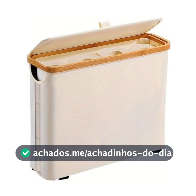 Suporte Cesto De Papel Higiênico De Bambu Com Tampa Para Armazenamento De Armário De Banheiro