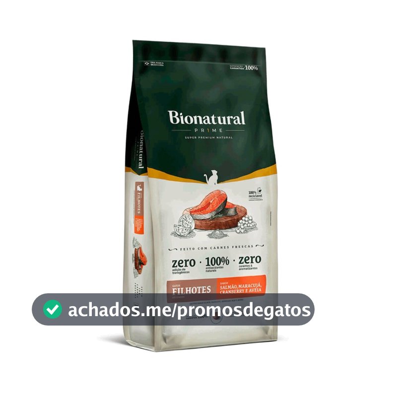 Ração Bionatural Prime Gatos Filhotes Salmão 20kg