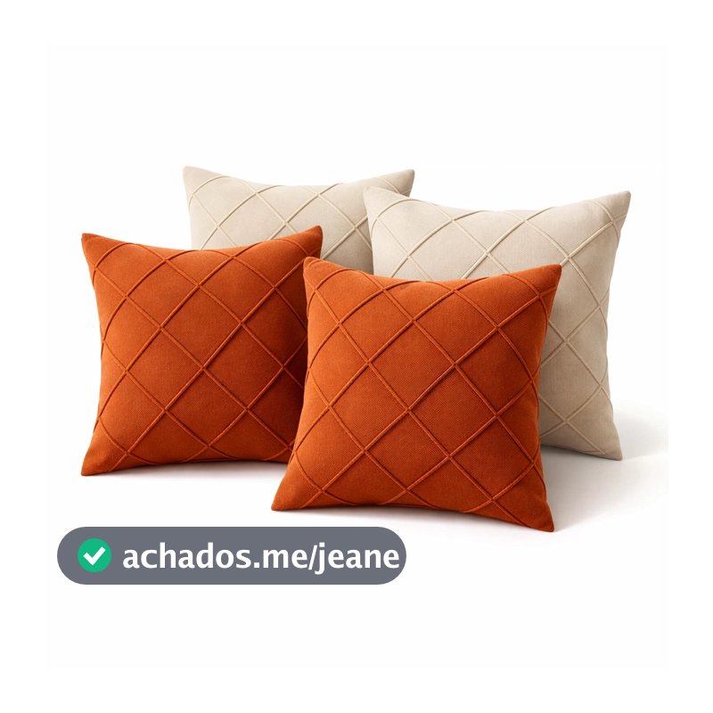 Kit 4 Capas de Almofada 40x40 Suede Luxo Decorativa para Sofá Sala Quarto Macia com Zíper