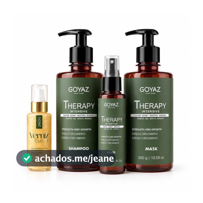 Kit Shampoo e Máscara Condicionante + Tônico Capilar | Antiqueda e Anticaspa | Goyaz Hair Care