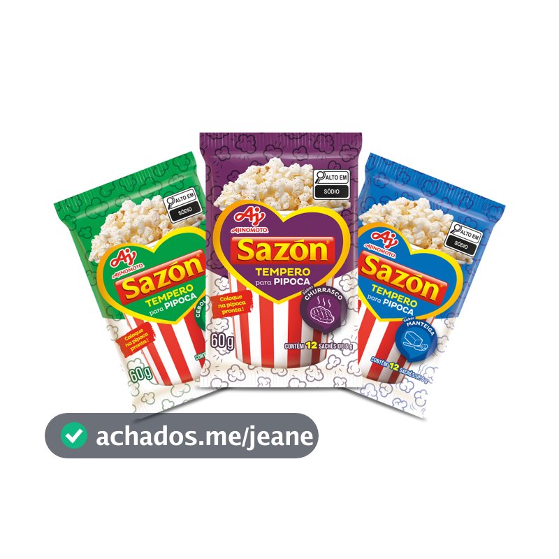 Kit Tempero SAZÓN® para Pipoca Manteiga, Churrasco e Cebola e Salsa - Combinação de Sabores para Sessões de Cinema