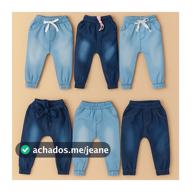 Calça Jeans para Bebê Modelo Jogger - Até 12M