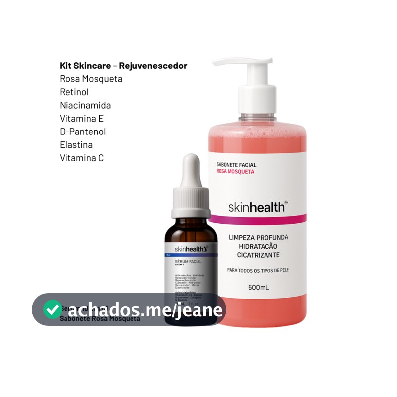 Kit Skincare - Rosa Mosqueta e 10 em 1 - Sabonete e Sérum Facial Skinhealth