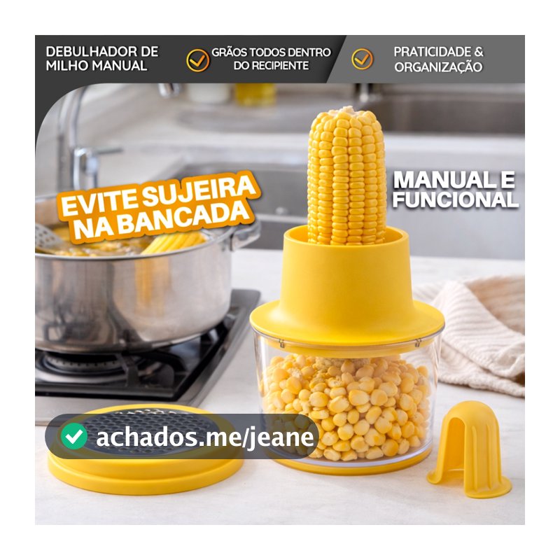 Debulhador Descascador Ralador Espiga Milho Recipiente Redondo 400ml