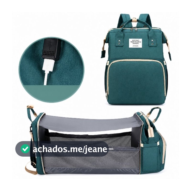 Bolsa Maternidade Multifuncional com Berço Portátil e USB