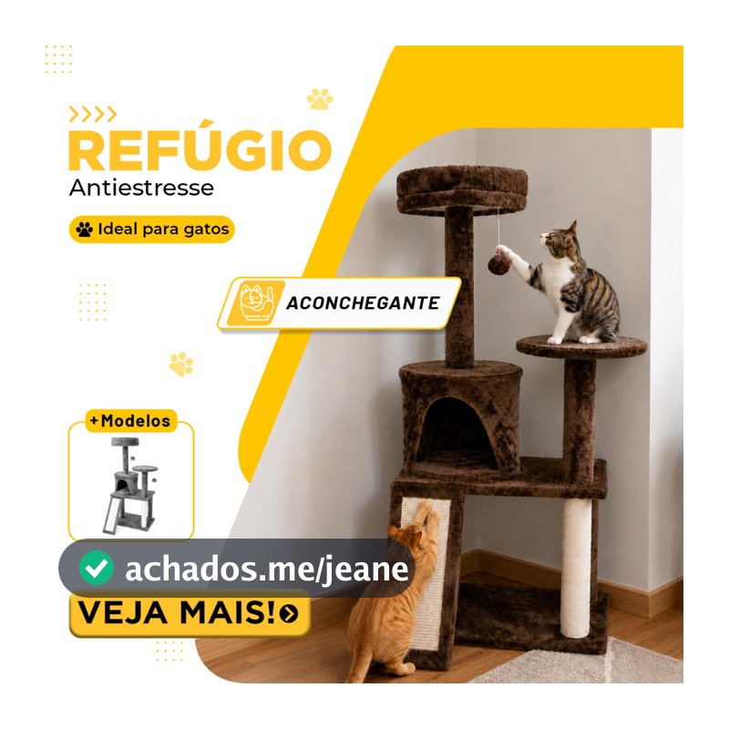 Arranhador Torre Para Gato Grande Com Rampa Poste Sisal Casinha Toca Brinquedo 130x52x37cm