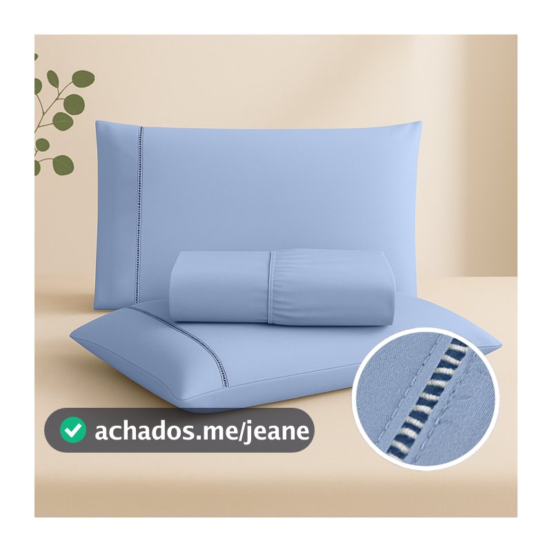 Jogo de Cama 400 Fios Percal Flex Ultra Macio Lençol c/ Elástico + Fronha c/ Ponto Palito