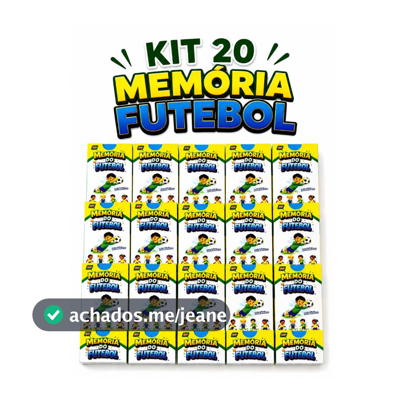 Kit 20 Jogo Memória Futebol  Copa Do Mundo Cartas Jogadores Didático Lembrancinha P/ Festa Infantil