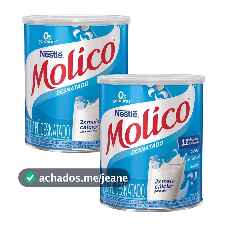 Kit com 2x Leite em Pó Desnatado Molico Total Cálcio Nestle 280gr