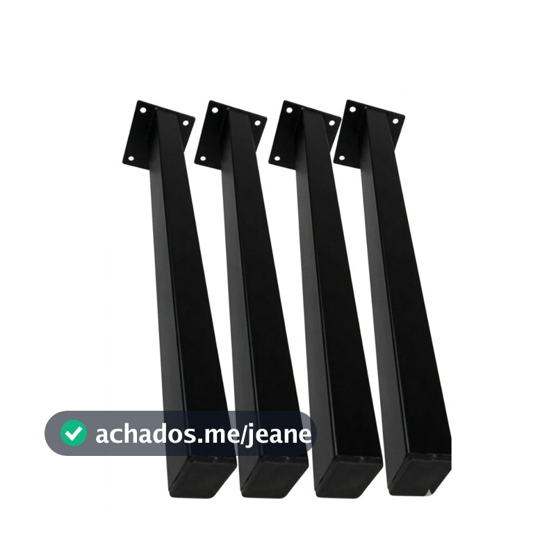 Suporte Para Pia Tanque Bancadas 40cm De Parafusar kit com 4 unidade Preto + kit instalação