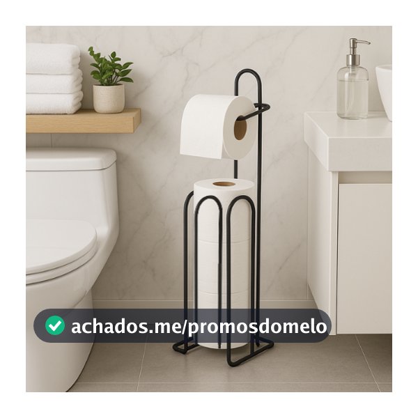 Suporte de Papel Higiênico de Chão  para Banheiros e Lavanderias - Porta Papel Higiênico