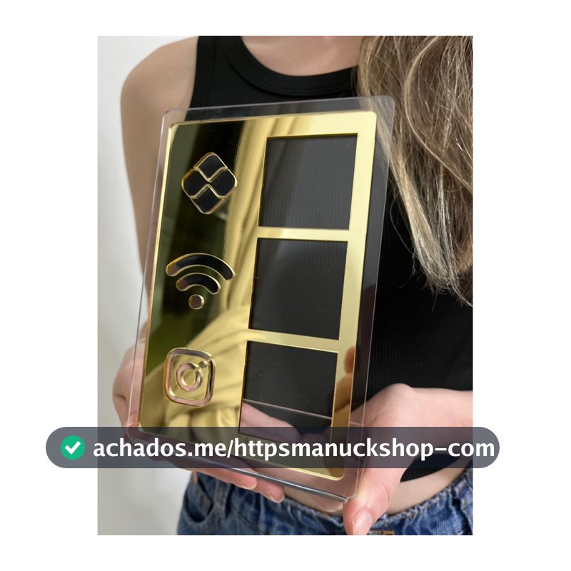 Placa Pix Display Mesa Balcão - PIX, WI-FI e INSTAGRAM - MODERNO