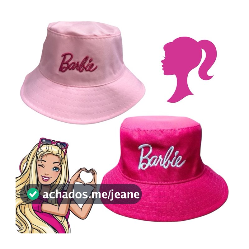 Chapéu Bucket Infantil Barbie Bordado Tamanho M (4-8anos) e G( 9-16 anos ) Cata-Ovo Mãe e Filha