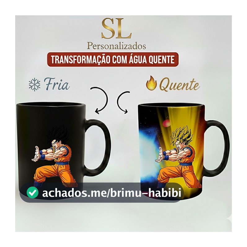 Caneca Magica - Goku Super Saiyajin lançando o Kamehameha