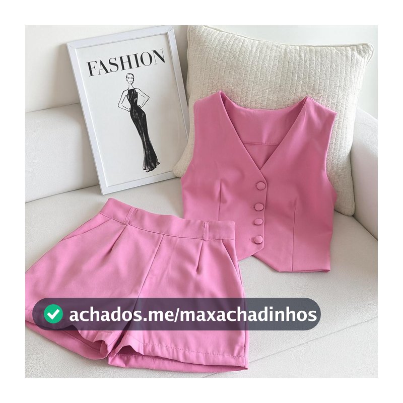 Conjunto Feminino Alfaiataria Luxo - Colete e Short Elegante e Versátil
