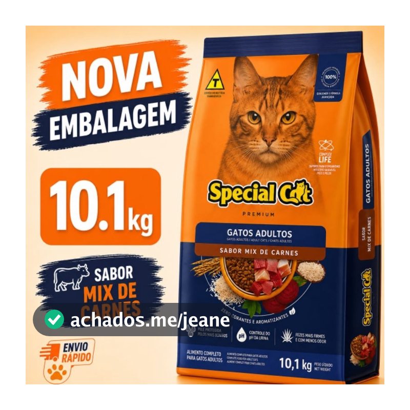 Ração Special Cat Mix Para Gatos Adultos 10,1kg Envio Rápido
