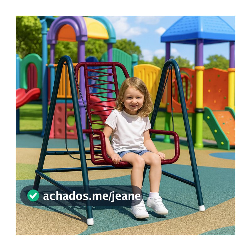 Cadeirinha Infantil Balanço Plástico com Corda para Criança Bebê Kids Jardim Seguro Resistente Confortável