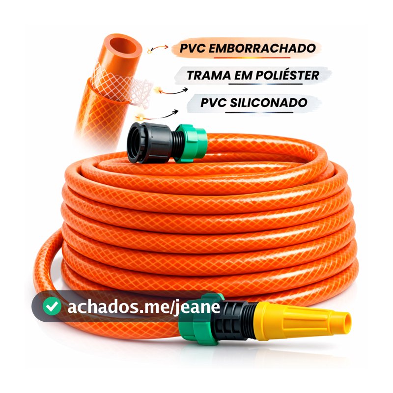 Mangueira Jardim Trançada Laranja 10 a 40 Metros Mangueira Pronta para uso.