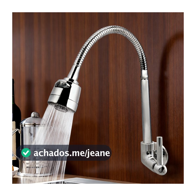 Torneira De Parede / Mesa Inox Prata Torneira Com Chuveiro Com Rotação De 360° Cozinha Luxo Parede Promoção