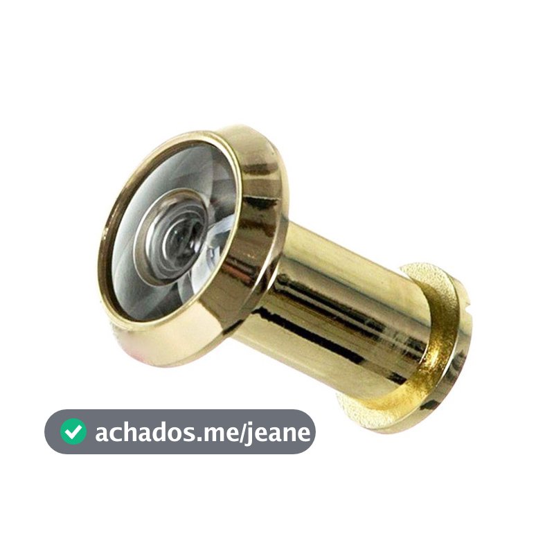 Visor Olho Mágico de Segurança 200 Graus Cromado para Porta 32mm a 50mm Acabamento Latão Furo 14mm Proteção Casa