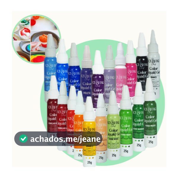 Corante Alimentício Liquid Gel Iceberg Chef 25g Kit 1 ou 2 Unidades Escolha a Cor