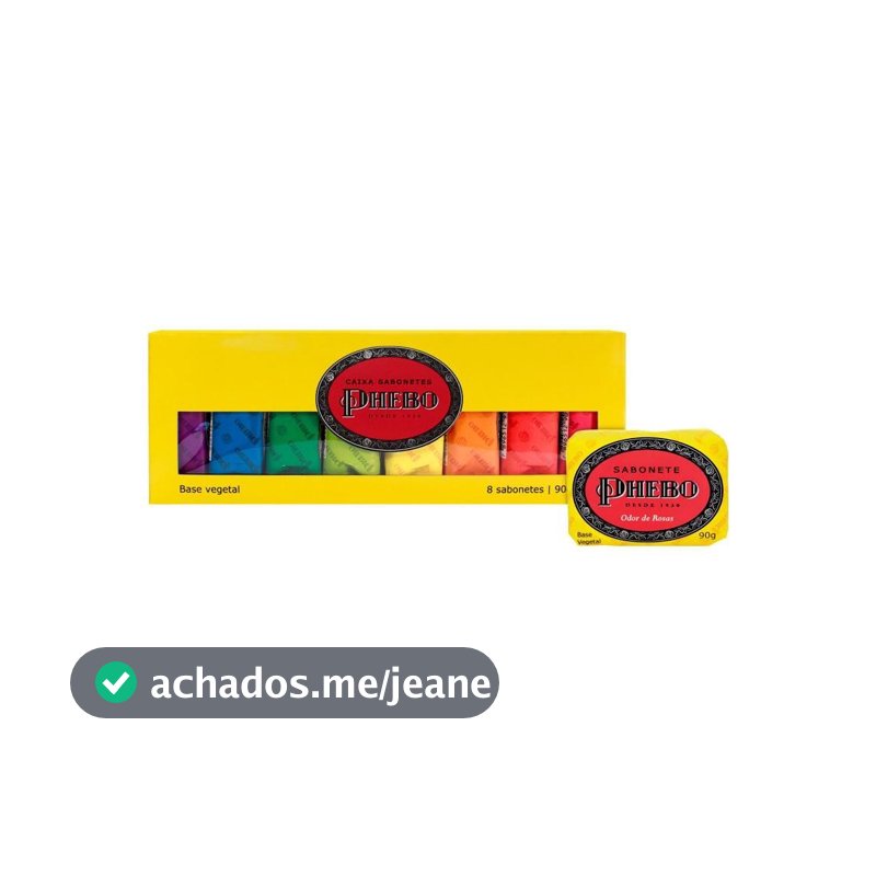 KIT SABONETE EM BARRA PHEBO AMARELO COM 8 UNIDADES 90GR CADA