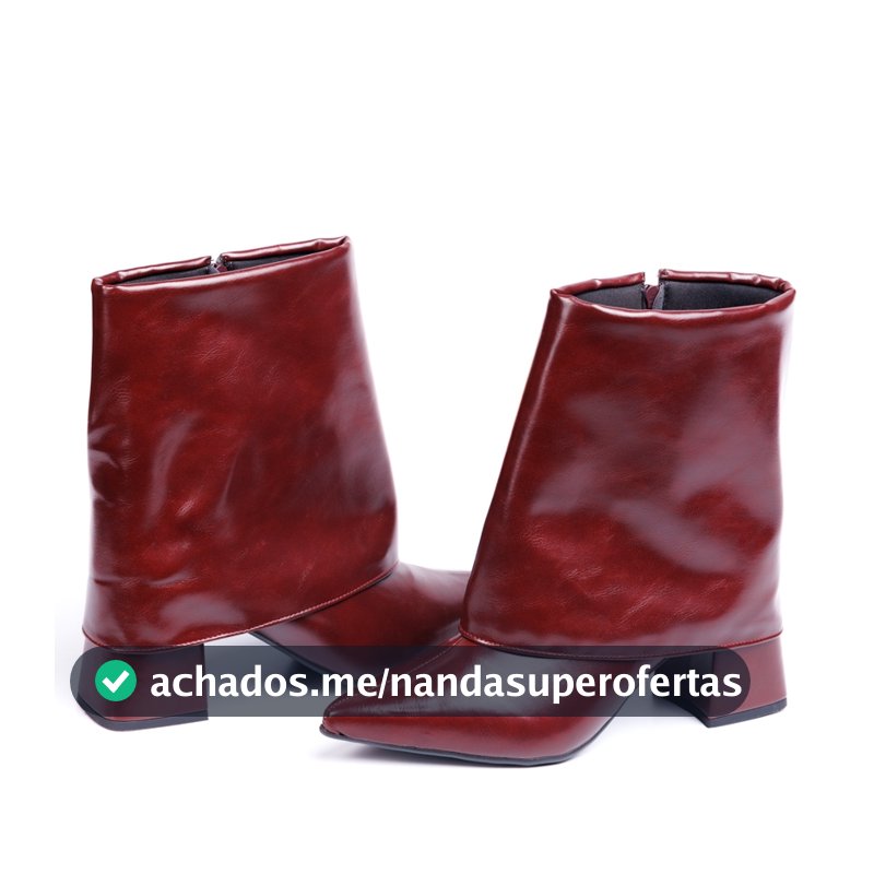 Bota Feminina Sfizia Fashion Gola Última Moda Casual Estilosa Bico Fino Salto Bloco Lançamento Cano Curto Baixo