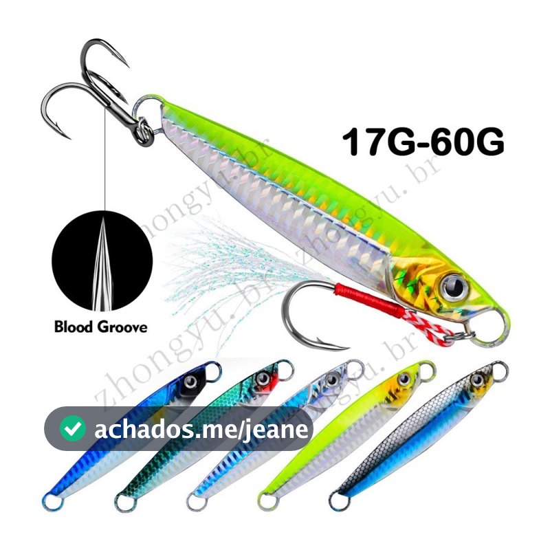 Isca Artificial Placa de Ferro Placa de Ferro Pesca Marítima Metal Isca Biônica Barco de Pesca Placa de Ferro de Gancho Duplo Chumbo Peixe Luminoso Isca Falsa Equipamento de Pesca