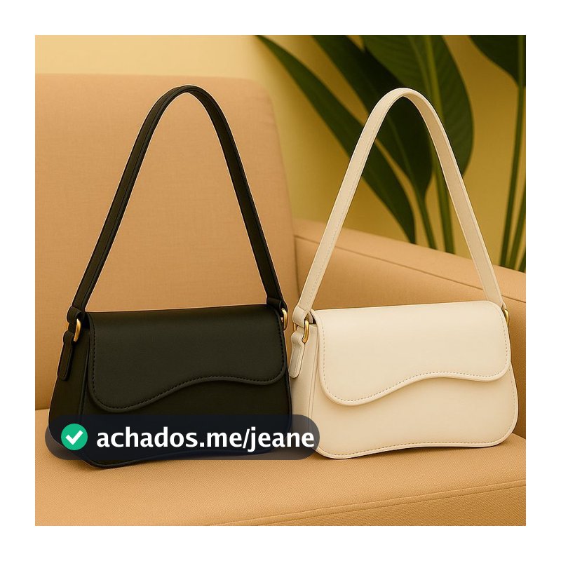 Kit 2 Bolsas Femininas de Ombro Baguete Pequena Moderna Elegante Casual Fashion Tendência Dia a Dia Barata