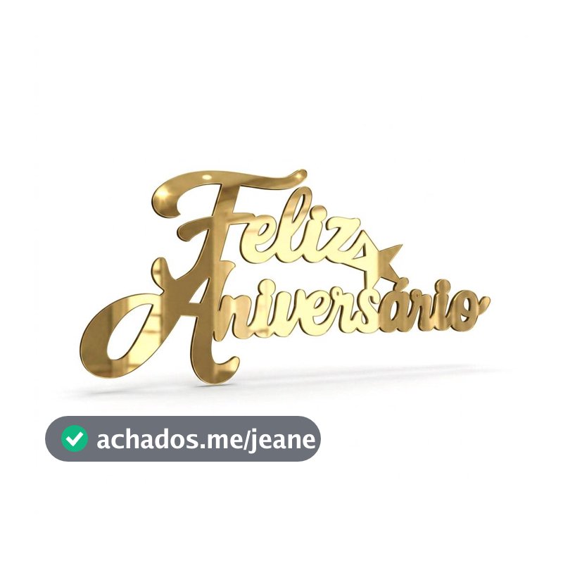 Placa Feliz Aniversario Decorativa em Acrílico Palavra Painel e Decoração