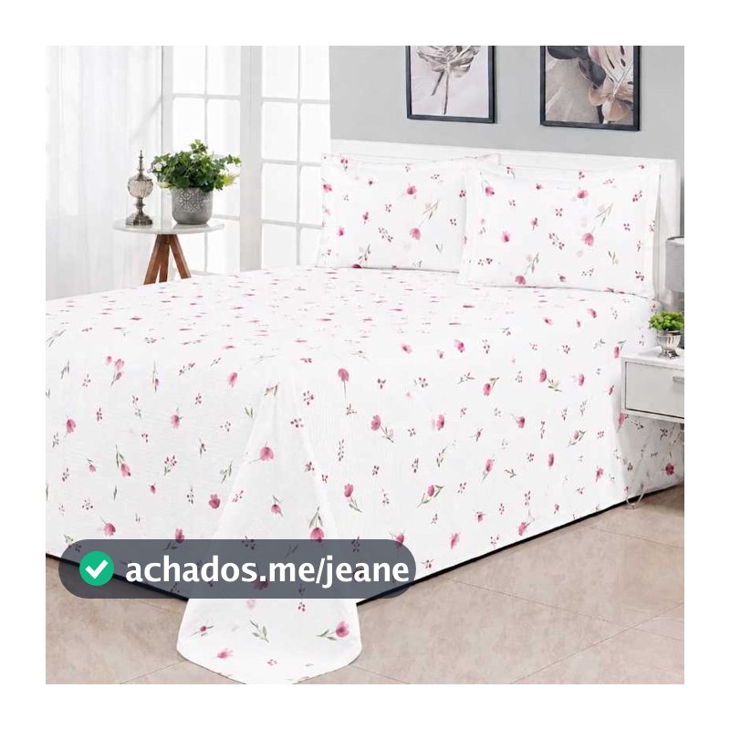Cobre Leito Piquet Favinho Tulipa Estampado Bela Solteiro Casal Queen