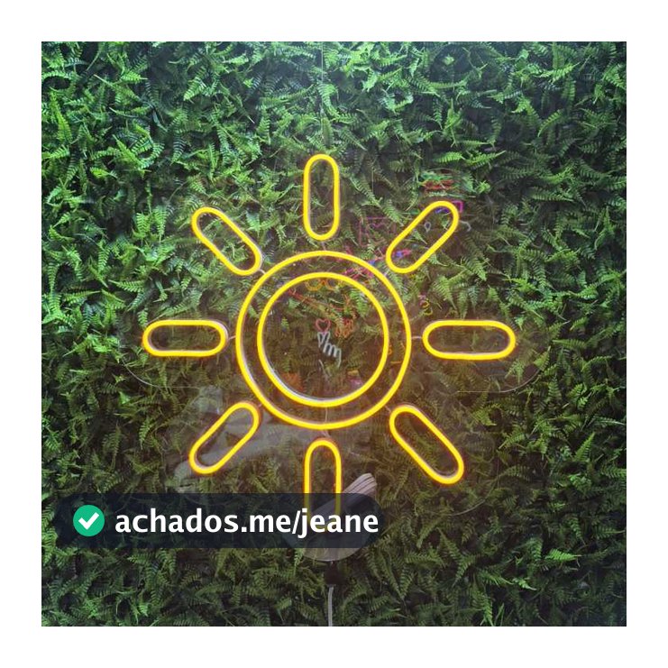 Painel Acrilico Neon Led Sol - Item Decorativo - 49cm