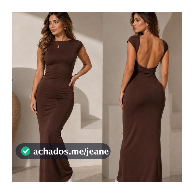 Vestido Femenino Longo Costas Abertas Gringa Mangas Japonesa Estiloso e Confortavel Suplex
