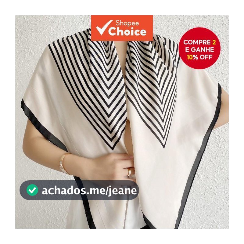Lenço Quadrado De Cetim Listrado Simples Estilo Coreano Feminino 90 Cm Faixa De Cabeça Envoltório De Pescoço