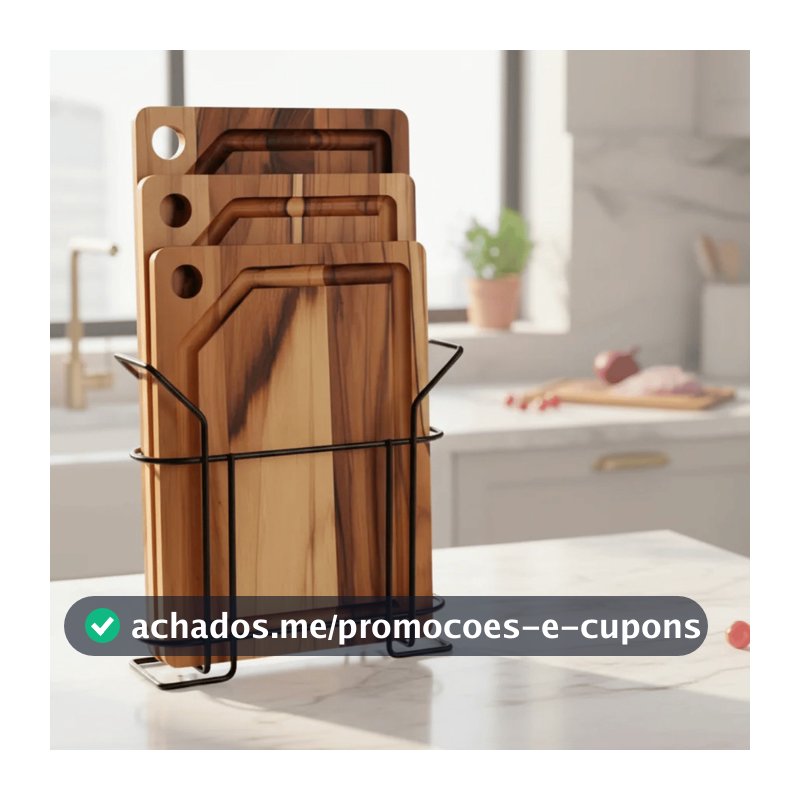 Kit 3 Tábuas para Corte de Carnes Legumes com Suporte Para Dia a Dia Pratico e Compacto - Stolf