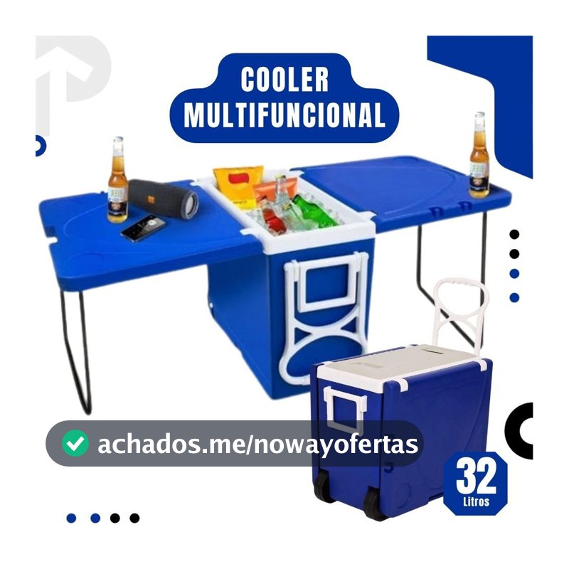 Cooler Multifuncional Super Térmica 32 Litros Casa Praia Camping Viagens Multiuso