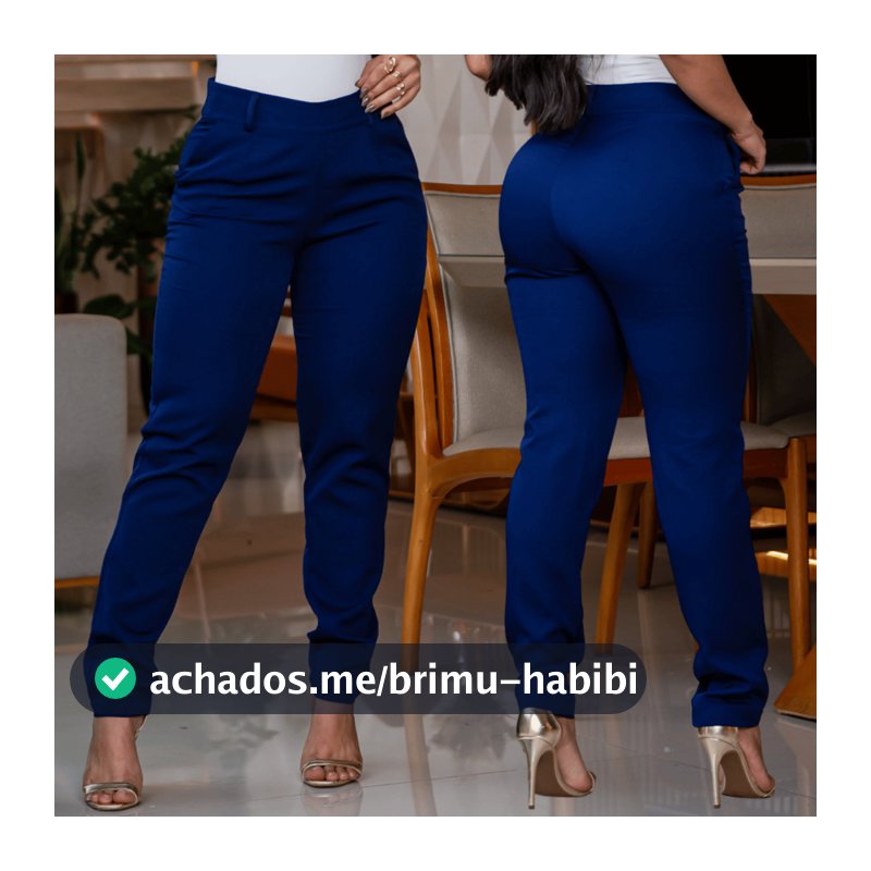 Calças Feminina Social Alfaiataria Zíper Lycra Skinny Casual Trabalho Elegante com Bolso