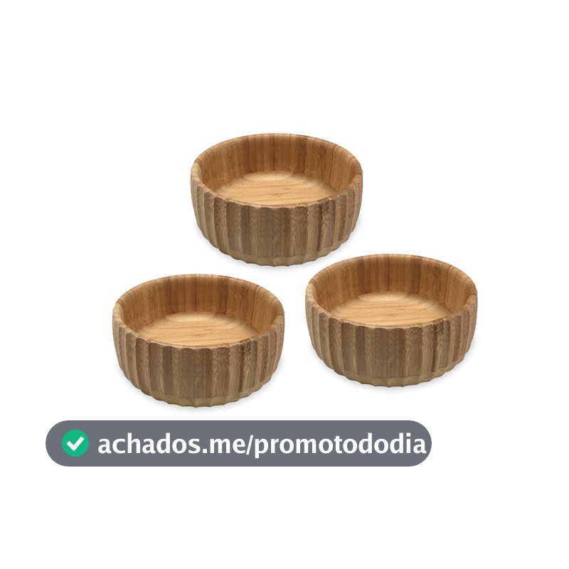 Kit 3 Bowls Canelados de Bambu Médio - Oikos