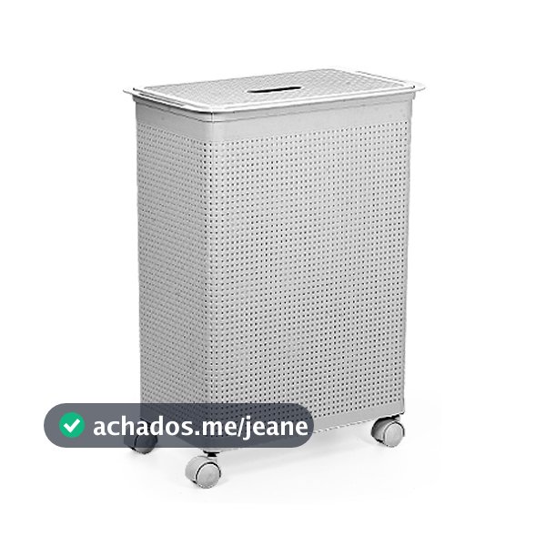 Cesto Roupeiro Modelo Rattan Com Rodinhas 50 Litros