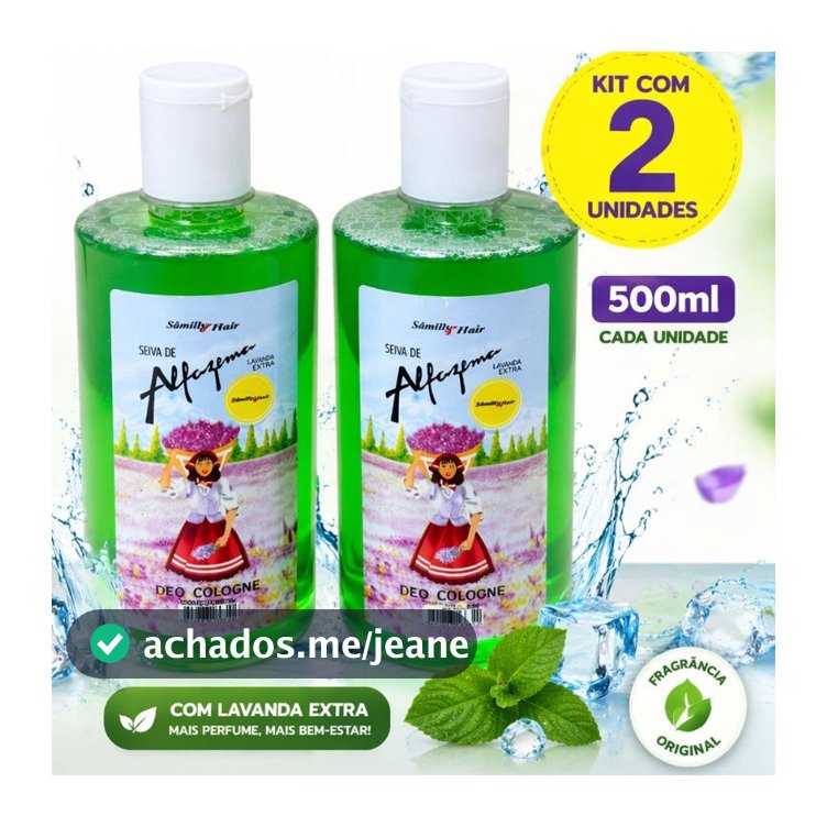 Deo Colonia de Alfazema Seiva kit com 2 unidades  de 500 ml Alfazema