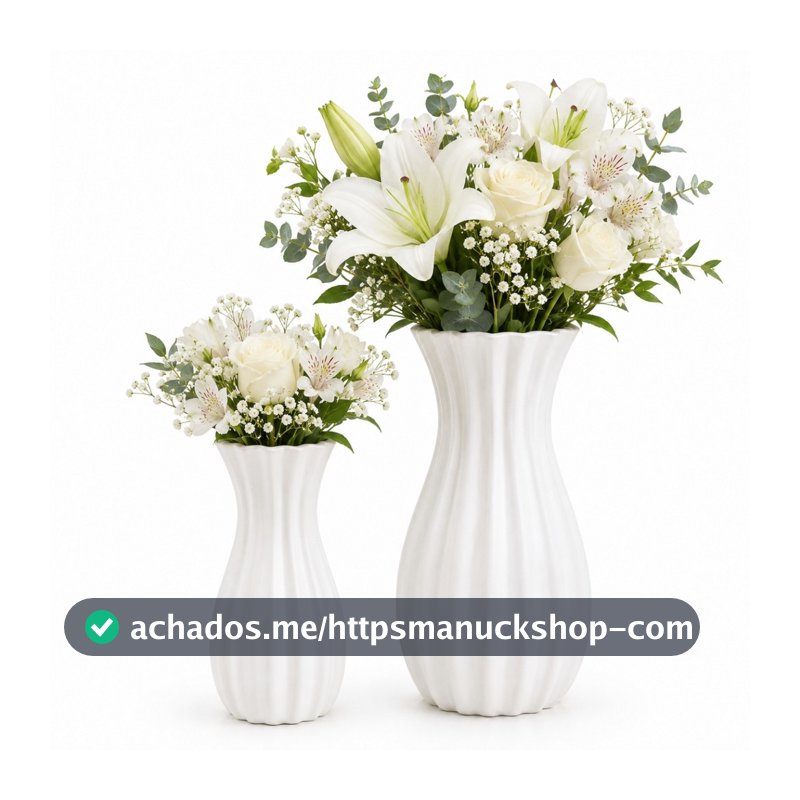 Vaso de Plantas Minimalista Canelado P/ Decoração Sala Escritório Quarto - Castela