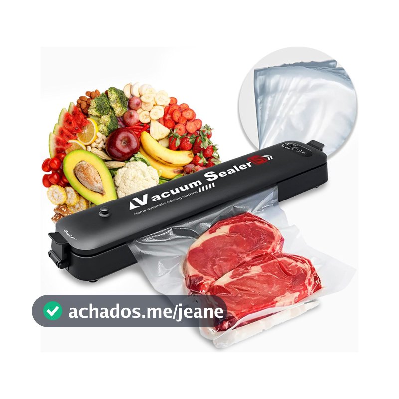Seladora Completa à Vácuo Armazena Alimentos Domésticos Embaladora Bivolt 5 Vezes Mais potente