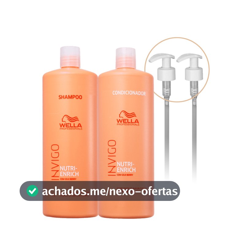 Kit Wella Professionals Invigo Nutri-Enrich Shampoo Condicionador e Válvula (4 produtos)