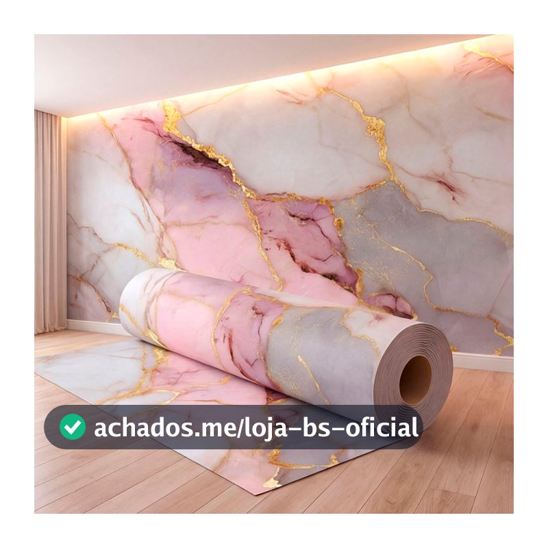 Papel de Parede Adesivo Mármore Rosa Dourado Delicado Para Quarto Salão